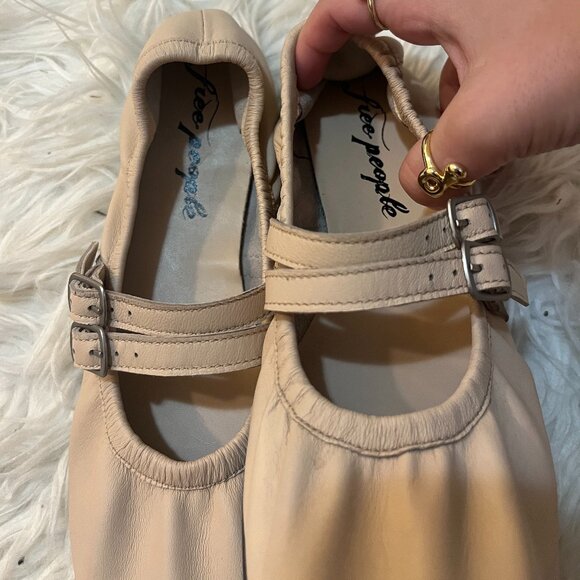 NWOT Free People Gemini Ballet Flat In Natural Size 8.5 Tan Beige Slip on She - Picture 5 of 6